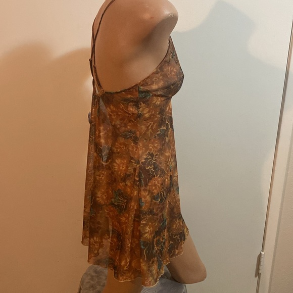 Vintage leopard floral print chemise / slip ✨firm✨ - Picture 3 of 6